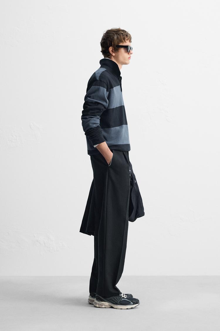 Gestreiftes Langarm-Poloshirt