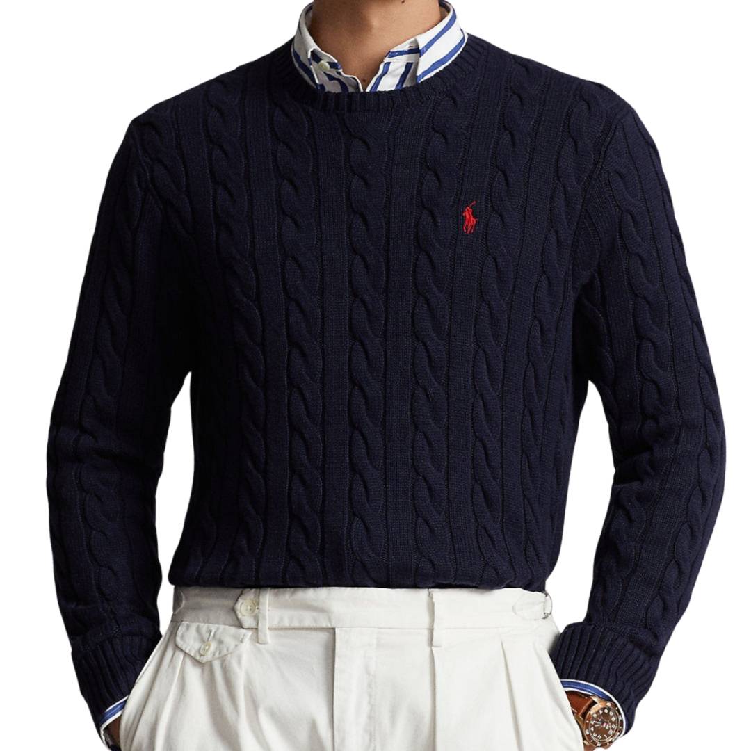 2er-Set: R. Lauren Kabelstrick Pullover & Halbzip-Pullover