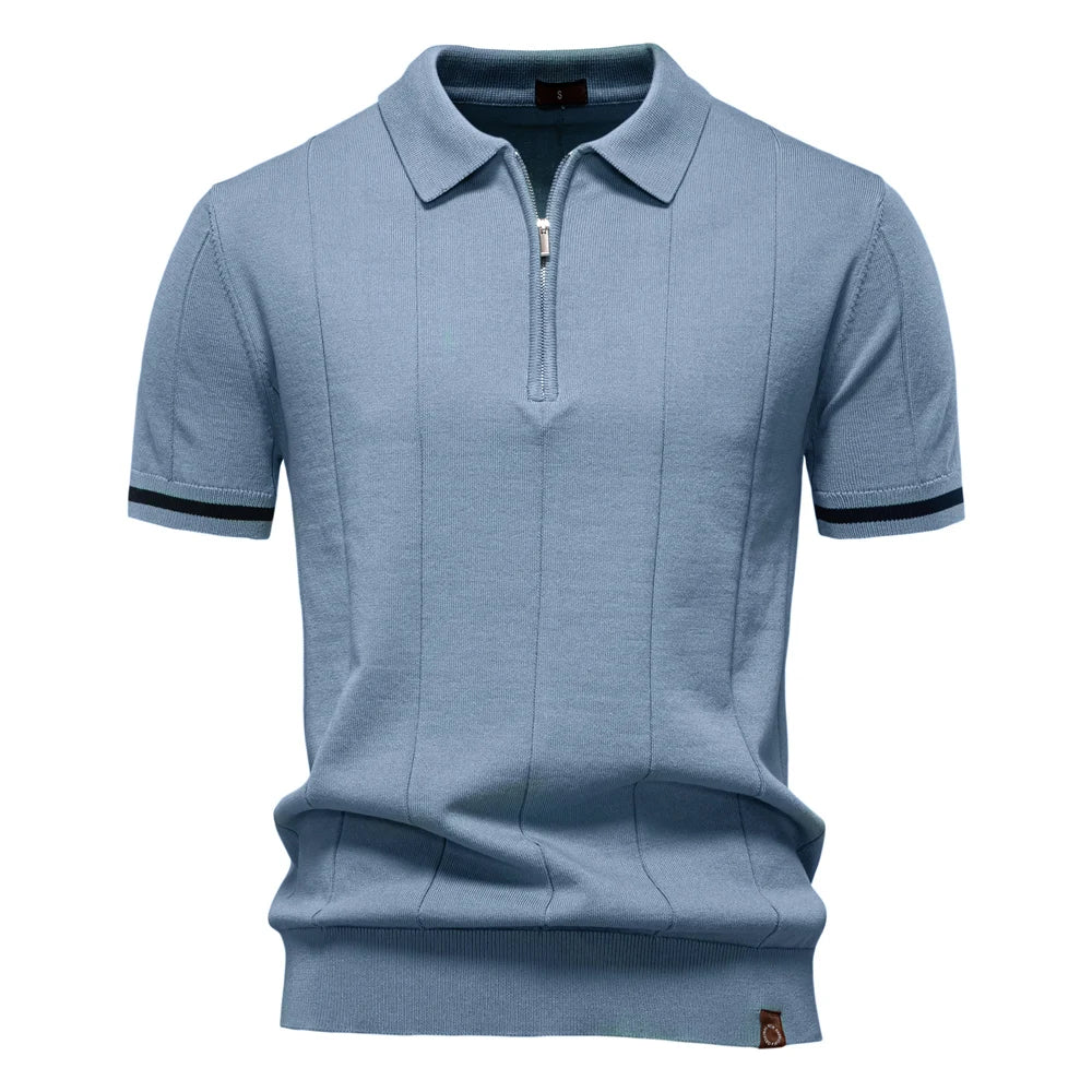Reißverschluss-Poloshirt