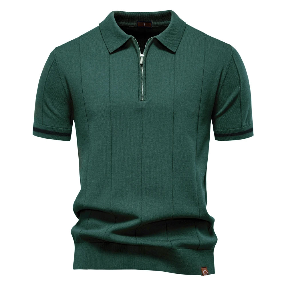 Reißverschluss-Poloshirt